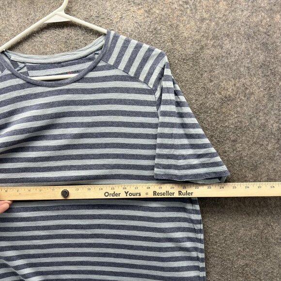 John Varvatos USA Shirt Mens Large Gray Stripe Short Sleeve Crewneck Cotton - Picture 5 of 9